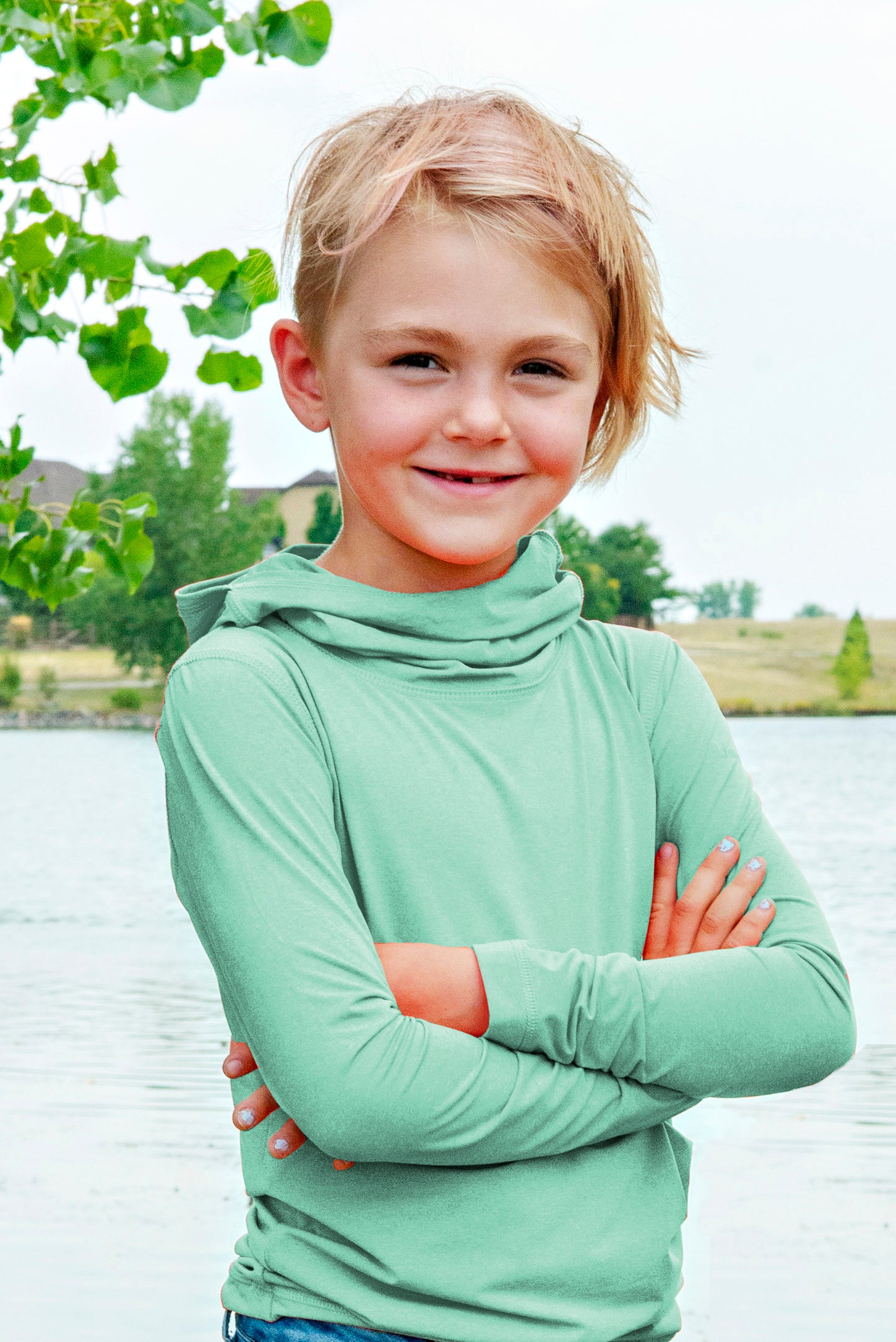 Ushood Liteside Sun Shirt (Youth) - UV Protection, UPF50+ Fabric, Hood - Ushood