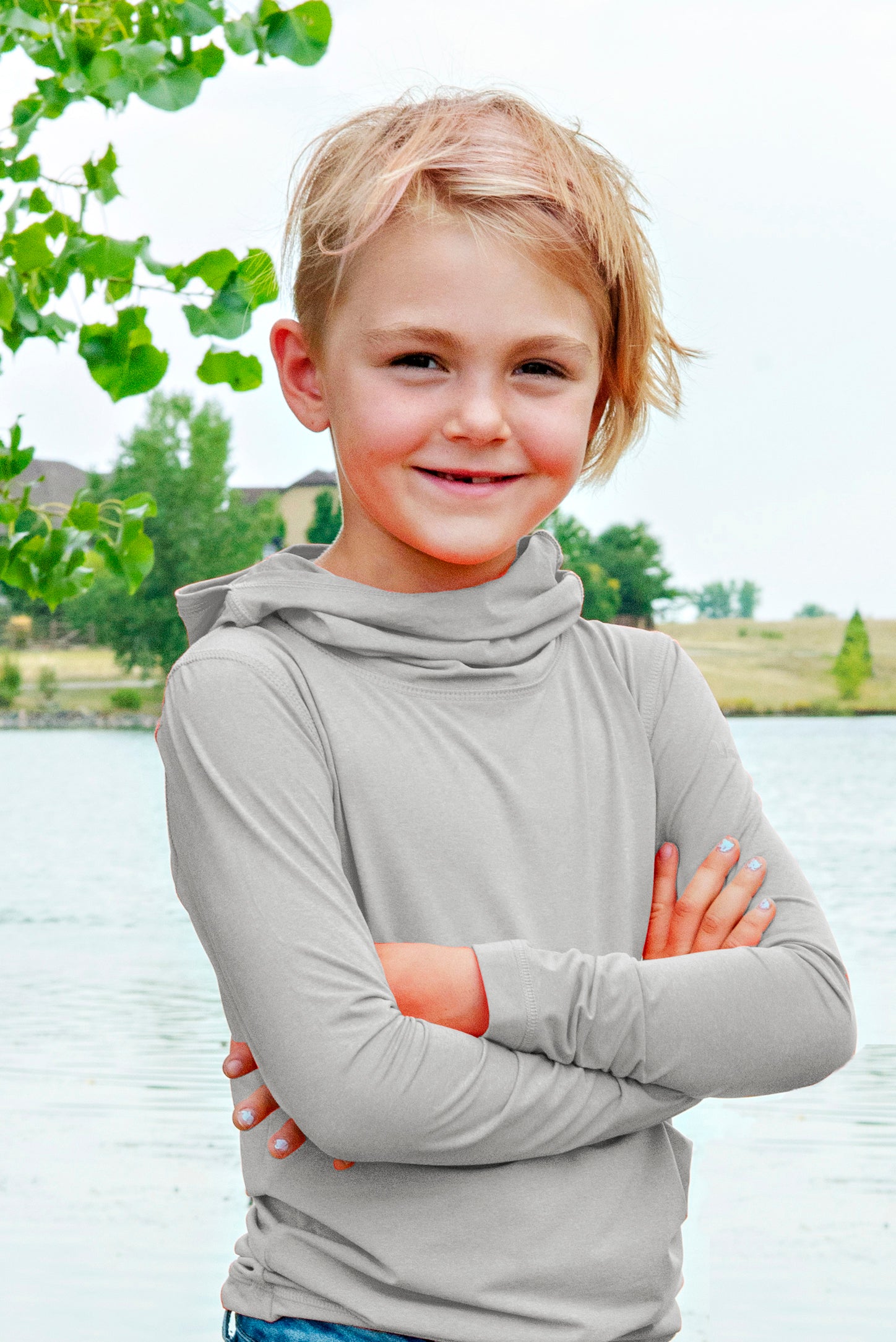 Ushood Liteside Sun Shirt (Youth) - UV Protection, UPF50+ Fabric, Hood - Ushood