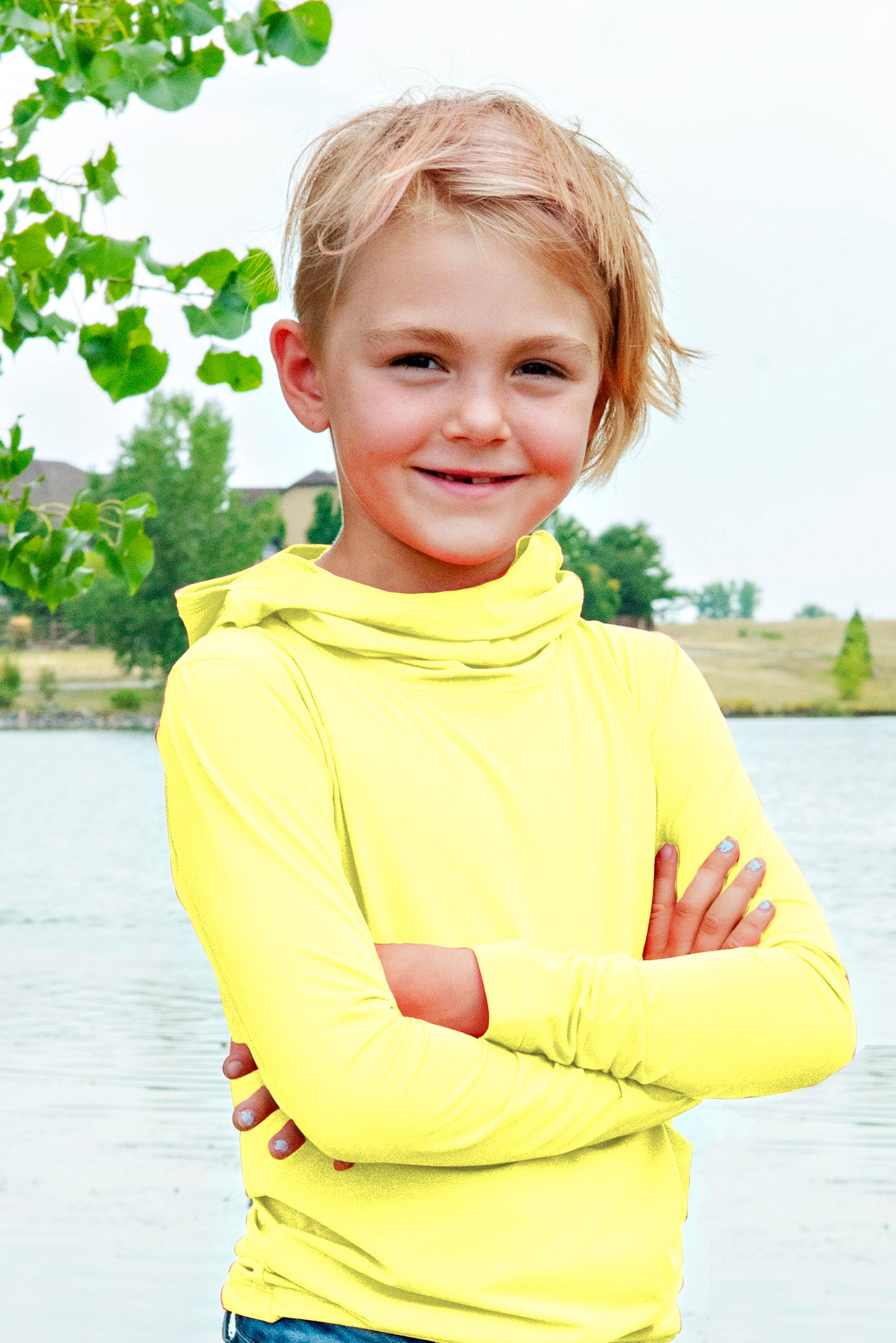 Ushood Liteside Sun Shirt (Youth) - UV Protection, UPF50+ Fabric, Hood - Ushood