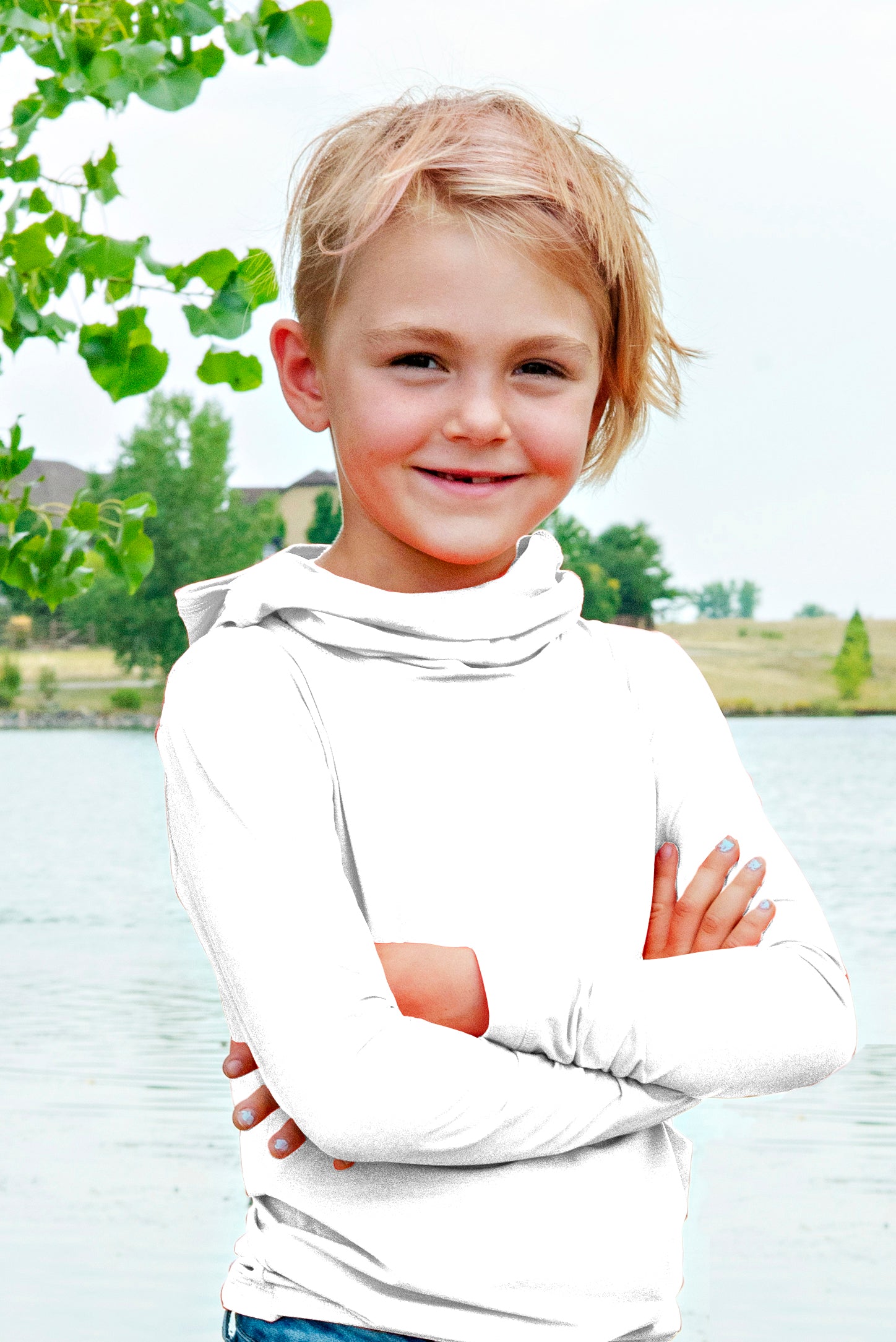 Ushood Liteside Sun Shirt (Youth) - UV Protection, UPF50+ Fabric, Hood - Ushood