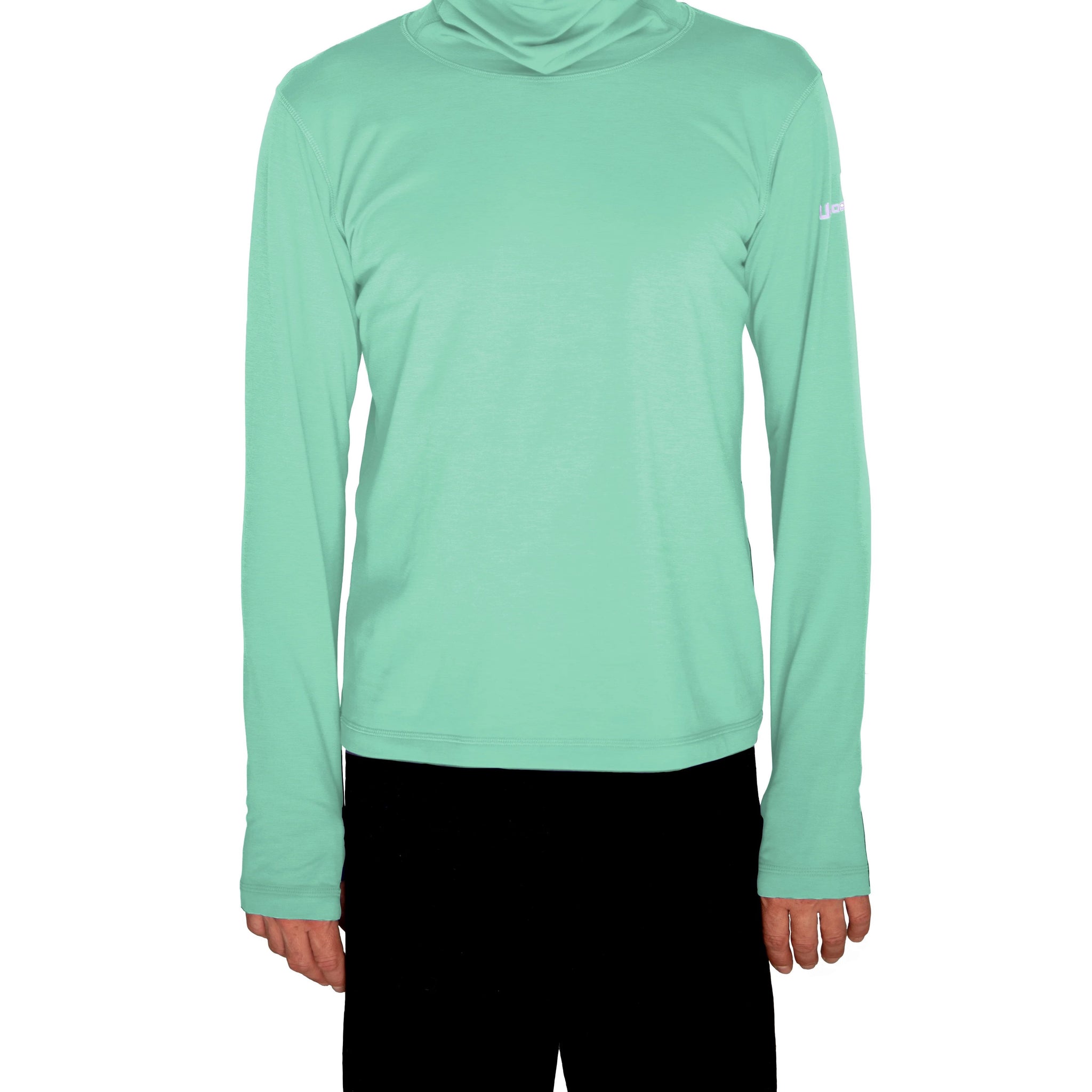 Ushood (Adult) Liteside Mid-Weight Sun Shirt (UPF 50+) for Mild Temperature Weather with optional & adjustable fitted hood/mask